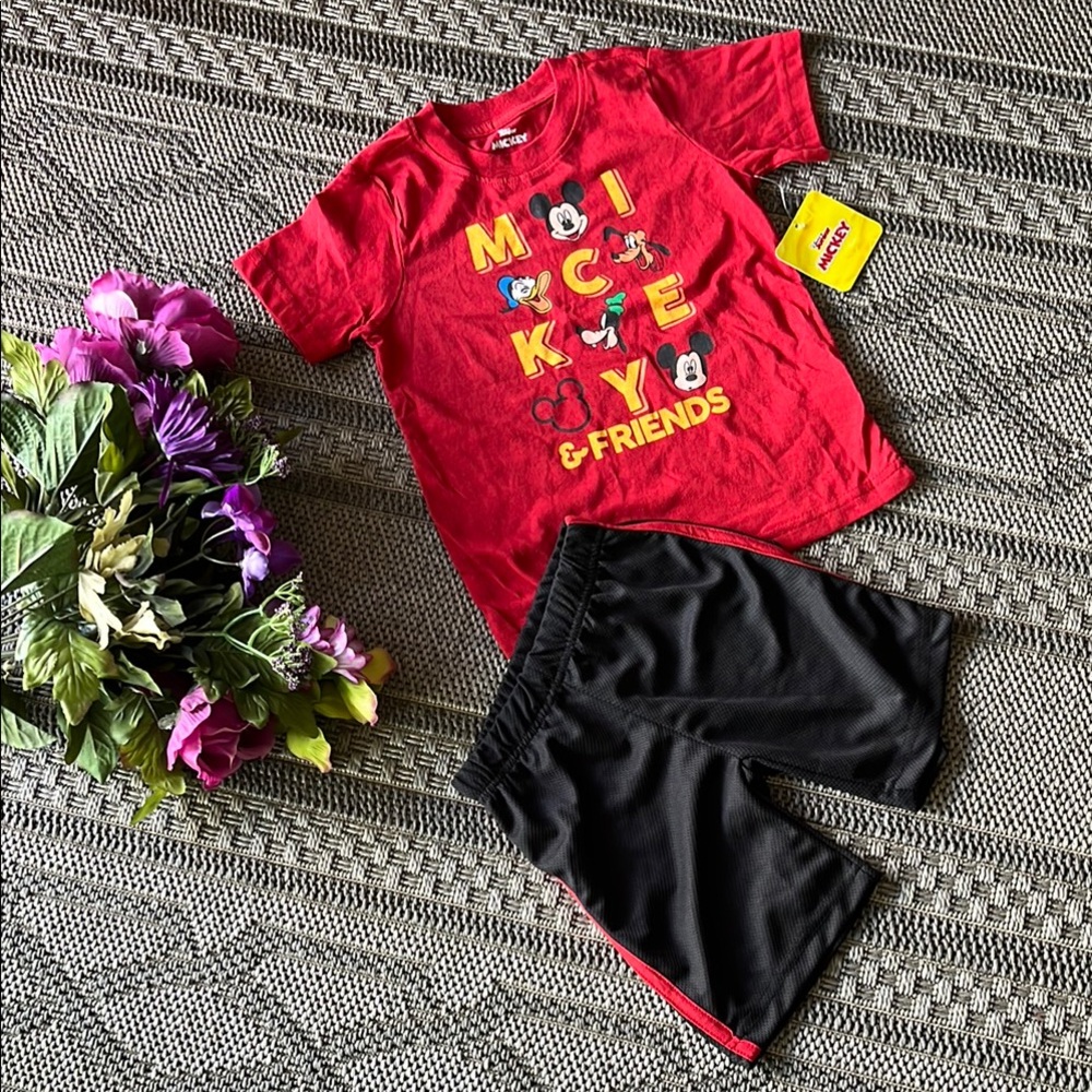 Disney Red and Black Mickey & Friends Kids Matching Set Size 4T